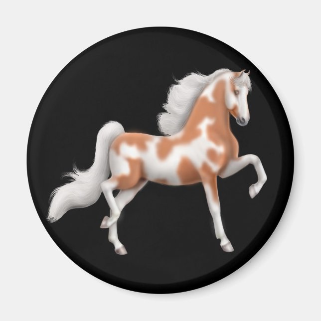 American Saddlebred Pinto Horse Magnet (Devant)