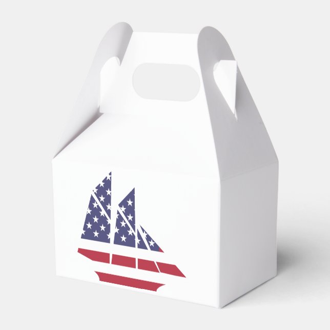 American Sailboat Favor Box Geschenkschachtel (Rückseite)