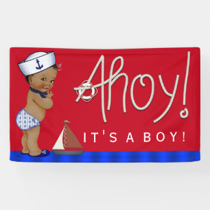 American Sailor Nautical Baby Shower Banner