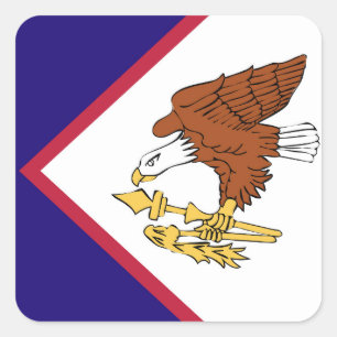 American Samoa Flag Emblem Quadratischer Aufkleber