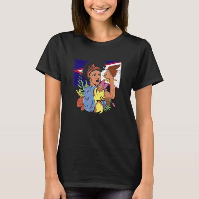 American Samoa Girl  Samoa Flag Pride Roots Americ T-Shirt (Vorderseite)