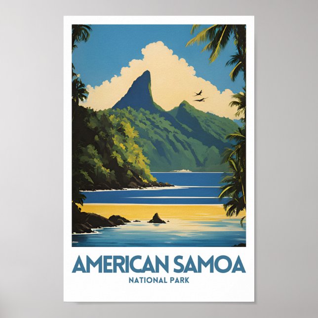 American Samoa National Park Minimal Travel Poster (Vorne)