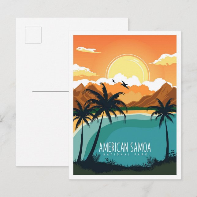 American Samoa Nationalpark - Illustration Postkarte (Vorne/Hinten)