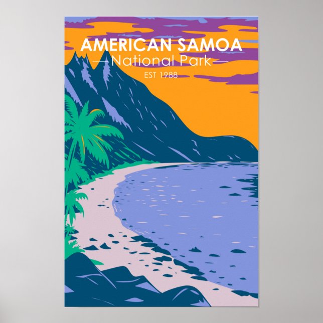 American Samoa Nationalpark Ofu Beach Poster (Vorne)