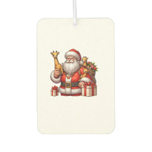American Santa Claus Holding Giraffe Präsent Xmas Autolufterfrischer