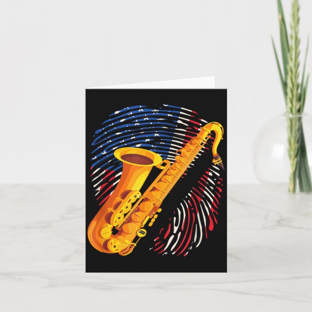 American Saxophone Player Saxophonist Jazz Band Me Karte (Vorderseite)