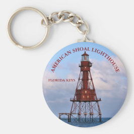American Shoal Lighthouse, Florida Round Key Ring Schlüsselanhänger