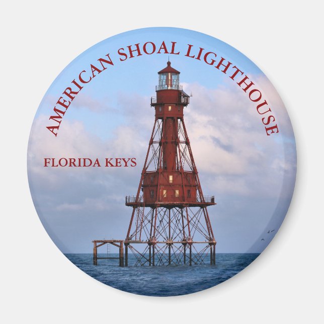 American Shoal Lighthouse Floride Round Magnet (Devant)