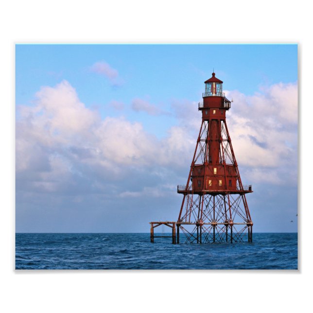 American Shoal Lighthouse, Floride Satin Photo (Devant)
