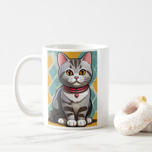 American Shorthair Cat Abstrakt Art Felge Kaffeetasse