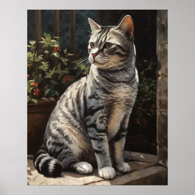 American Shorththorder Cat Art Print Poster (Vorne)