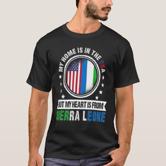 American Sierre Leonean Flag Sierra Leone American T-Shirt (Vorderseite)