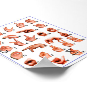 American Sign Language Alphabet, ASL Poster Sourd