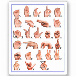American Sign Language Alphabet Board, Learn Asl Aufkleber