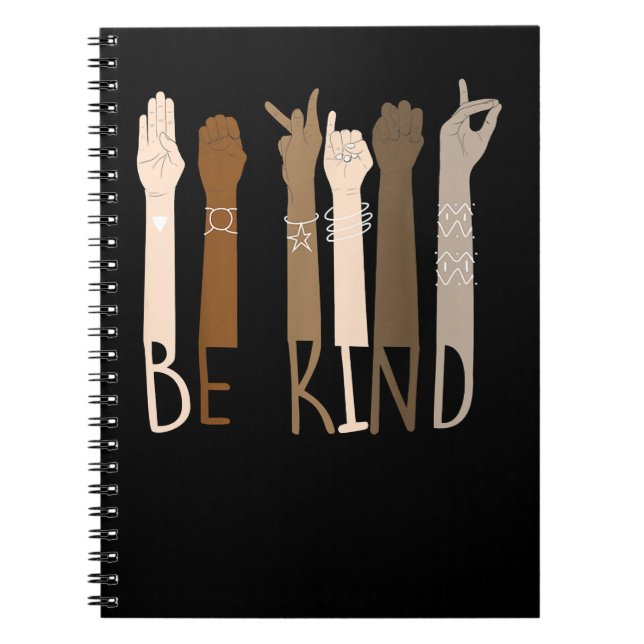 American Sign Language ASL Be Kind Hand Sign Langu Notizblock (Vorderseite)