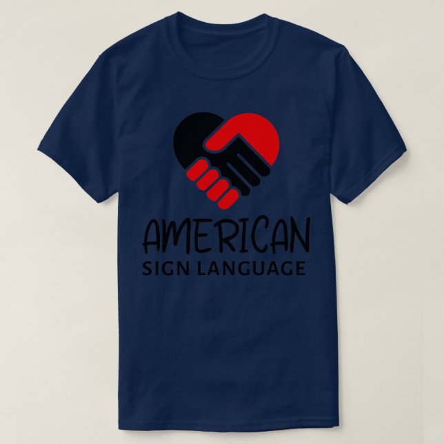 American Sign Language ASL design with heart hands T-Shirt (Design vorne)