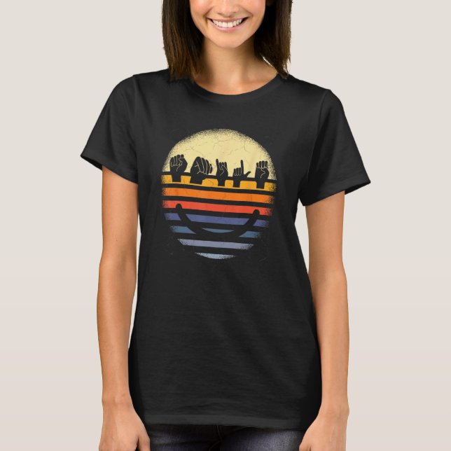 American Sign Language ASL Lächeln T-Shirt (Vorderseite)