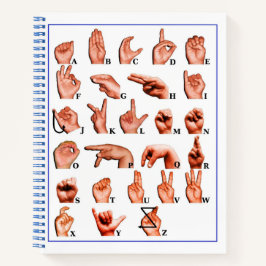 American Sign Language Deaf Alphabet, lernen ASL Notizbuch