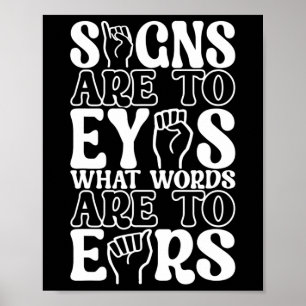 American Sign Language Deaf Awareness 12 Poster
