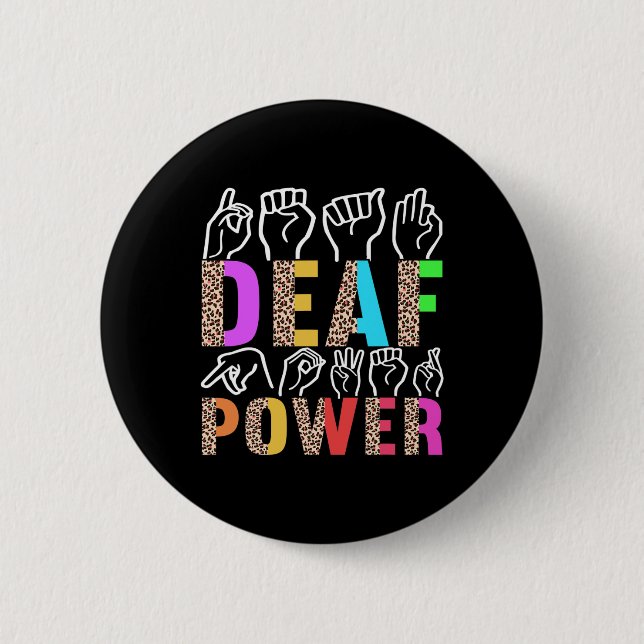 American Sign Language Deaf Awareness 3  Button (Vorderseite)
