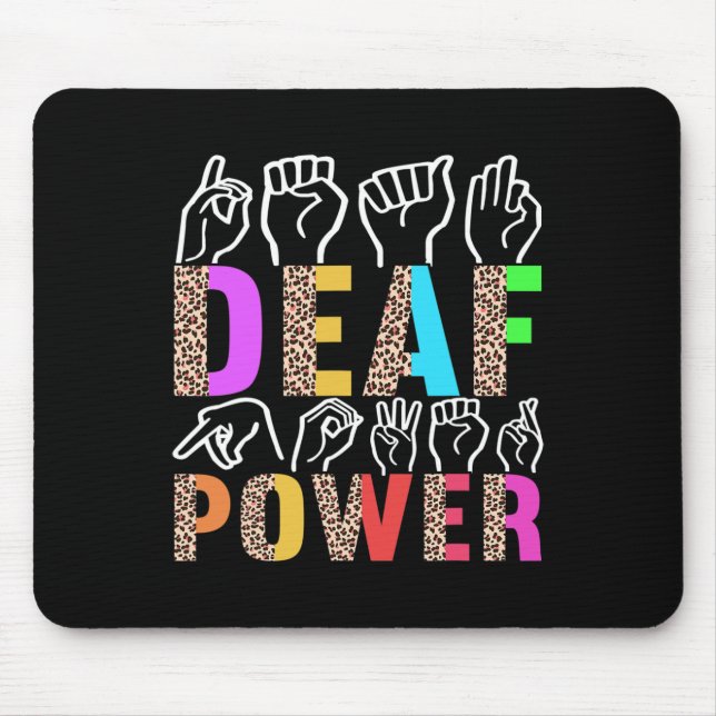 American Sign Language Deaf Awareness 3 Mousepad (Vorne)