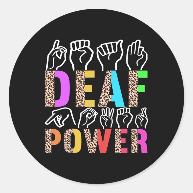 American Sign Language Deaf Awareness 3 Runder Aufkleber (Vorderseite)