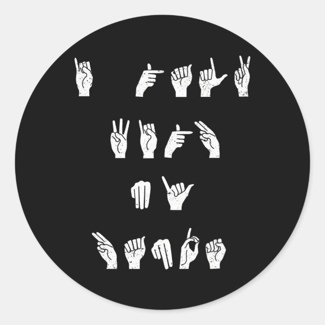 American Sign Language Expert Asl Sign Interpreter Runder Aufkleber (Vorderseite)