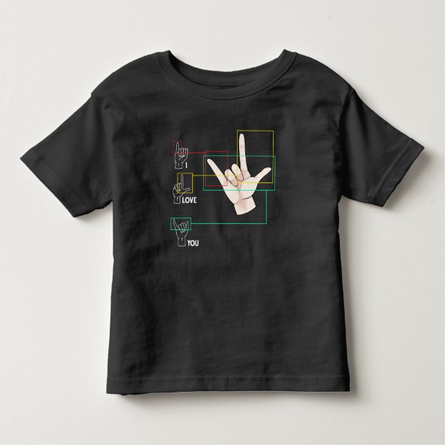 American Sign Language Handzeichen ASL I Liebe Sie Kleinkind T-shirt (Vorderseite)