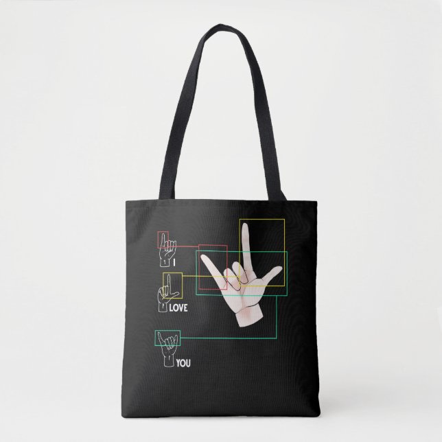 American Sign Language Handzeichen ASL I Liebe You Tasche (Vorderseite)