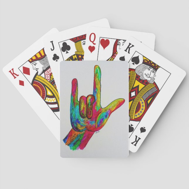 American Sign Language I LIEBE YOU Spielkarten (Rückseite)