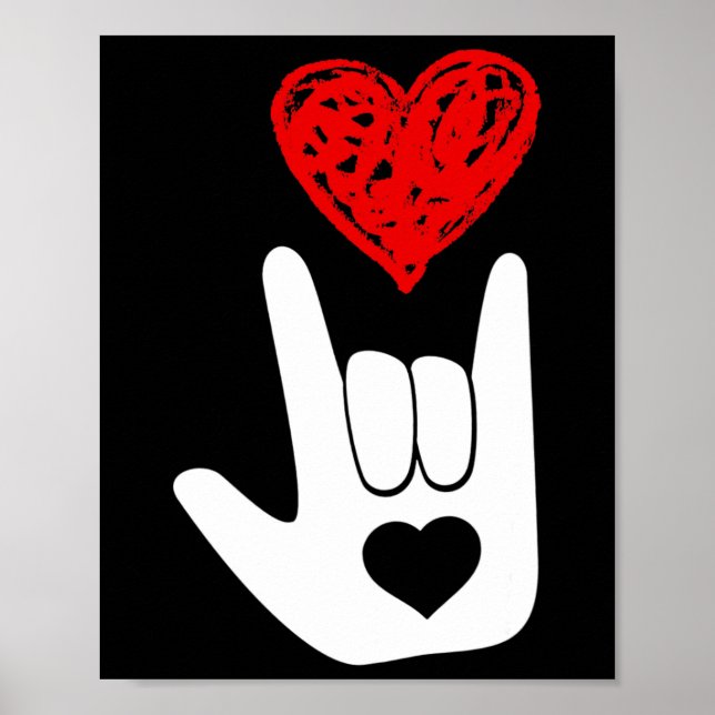 American Sign Language Liebe Handzeichen Asl Squad Poster (Vorne)