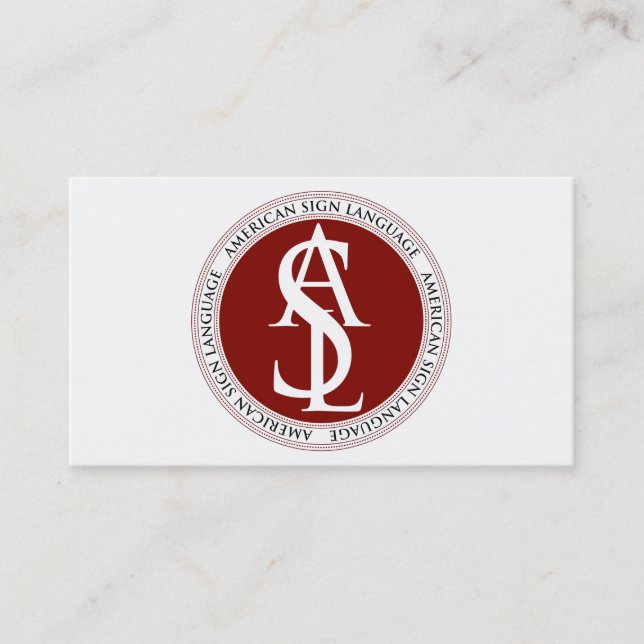 American Sign Language Teacher Visitenkarte (Vorderseite)