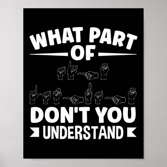 American Sing Language ASL Teacher ASL Alphabet Pu Poster (Vorne)