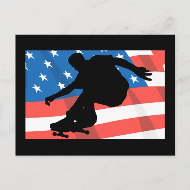 American Skateboarder Postkarte (Vorderseite)