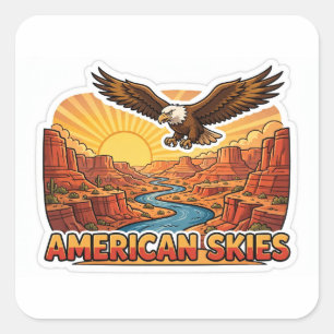 American Skies Aufkleber — Weißkopfseeadler steigt