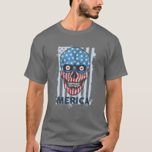 American Skull 4. Juli Party Unabhängigkeit USA T-Shirt