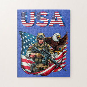 American Soldier Eagle USA Flag Patriotische Kunst