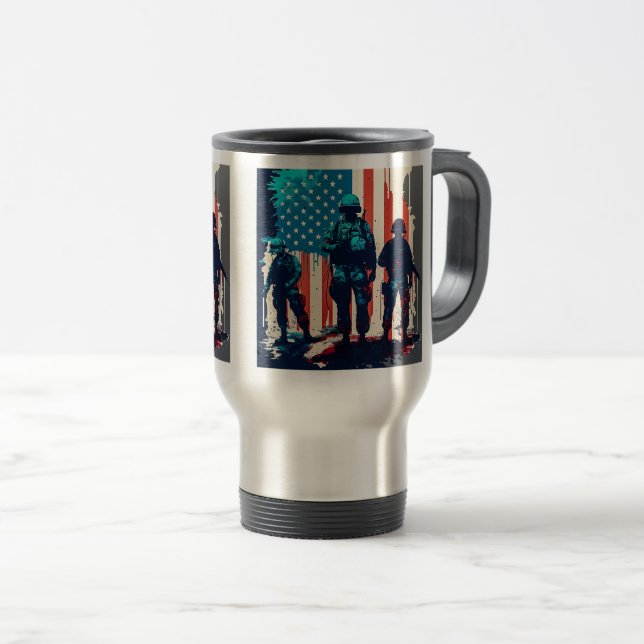 American Soldiers Travel/Pendant Tasse, 15 oz Reisebecher (VorderseiteRechts)
