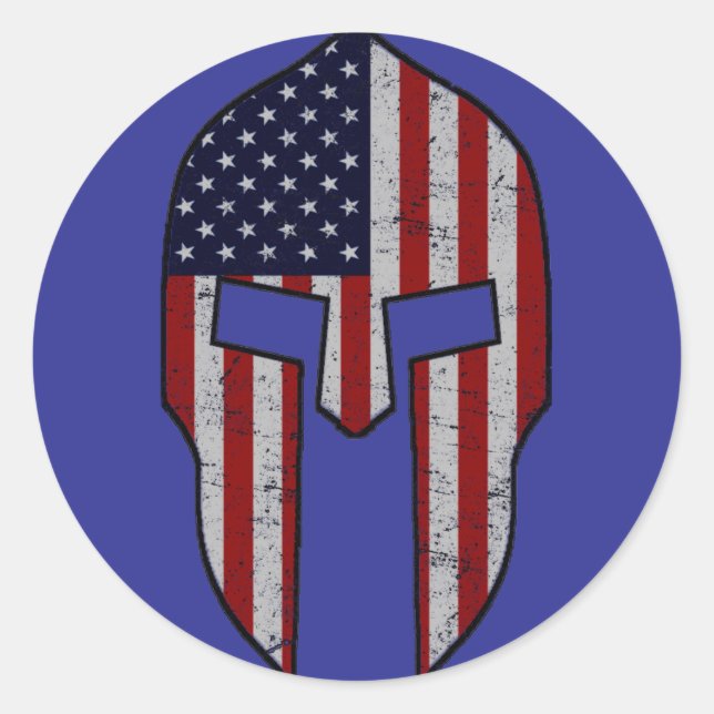 American Spartan Runder Aufkleber (Vorderseite)