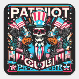 American Spirit Festival - Pop Art Style Quadratischer Aufkleber