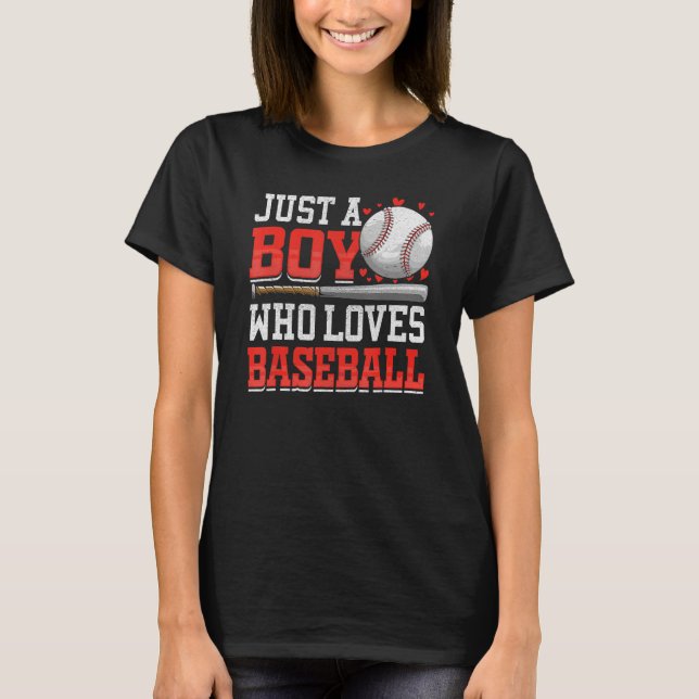 American Sport nur ein Junge, der Baseball für Lie T-Shirt (Vorderseite)