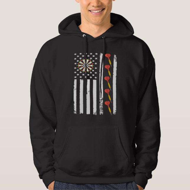American Sports Darts Flag Athletic Throwing Game  Hoodie (Vorderseite)