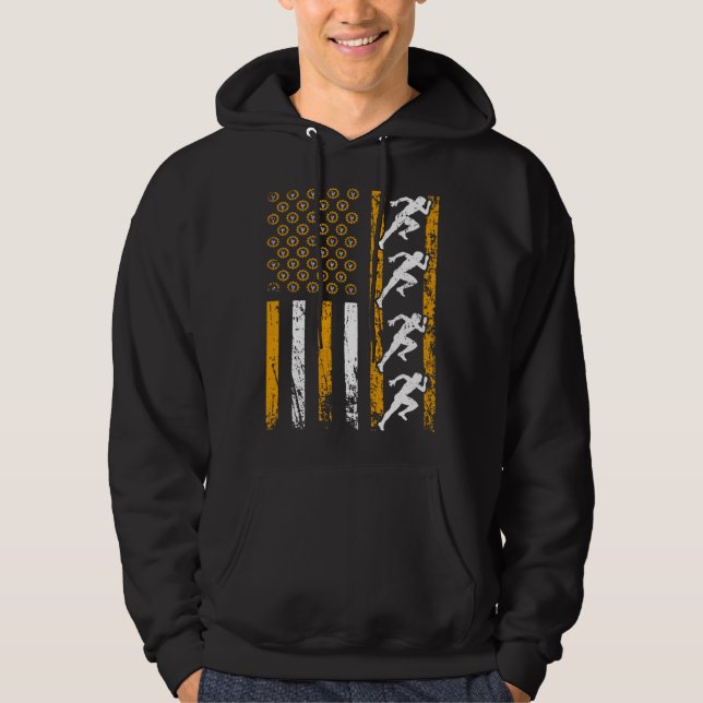 American Sports Flag Construction Track And Field Hoodie (Vorderseite)