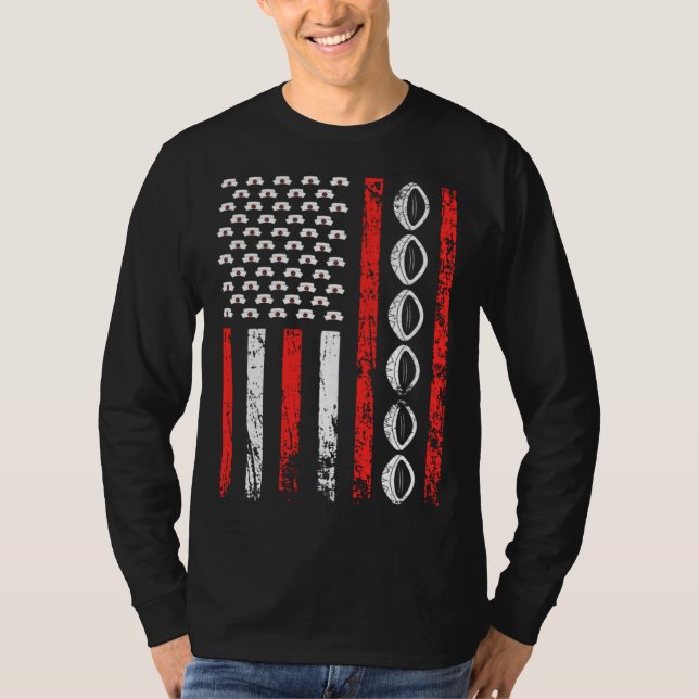 American Sports Flag National Nurses Day Rugby Foo T-Shirt (Vorderseite)