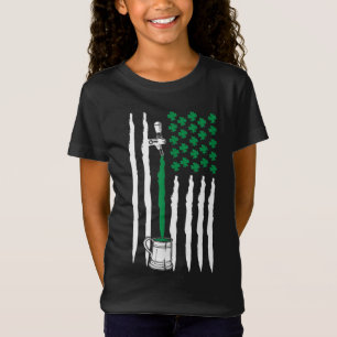 American St Patricks Day Kleeblatt and Beer T-Shirt