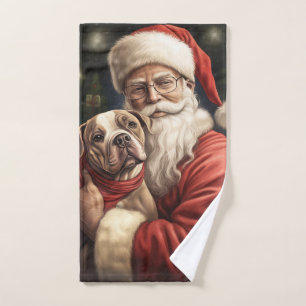 American Staffordshire avec Noël au Père Noël