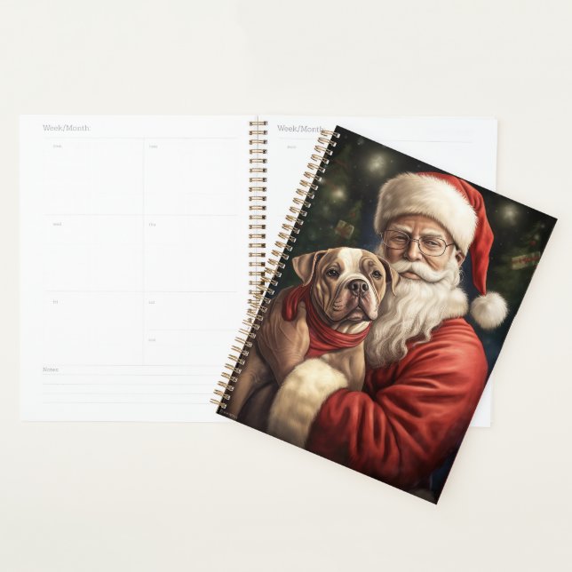 American Staffordshire avec Noël au Père Noël (Devant avec enveloppe)