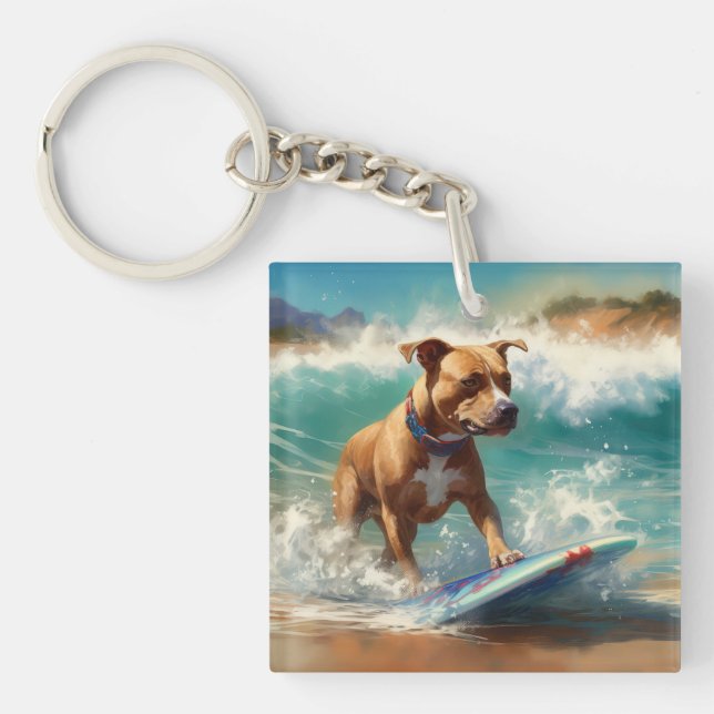 American Staffordshire Beach Surf Peinture (Devant)
