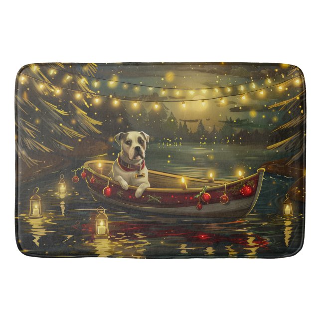American Staffordshire Christmas Festive Voyage Badematte (Vorderseite)