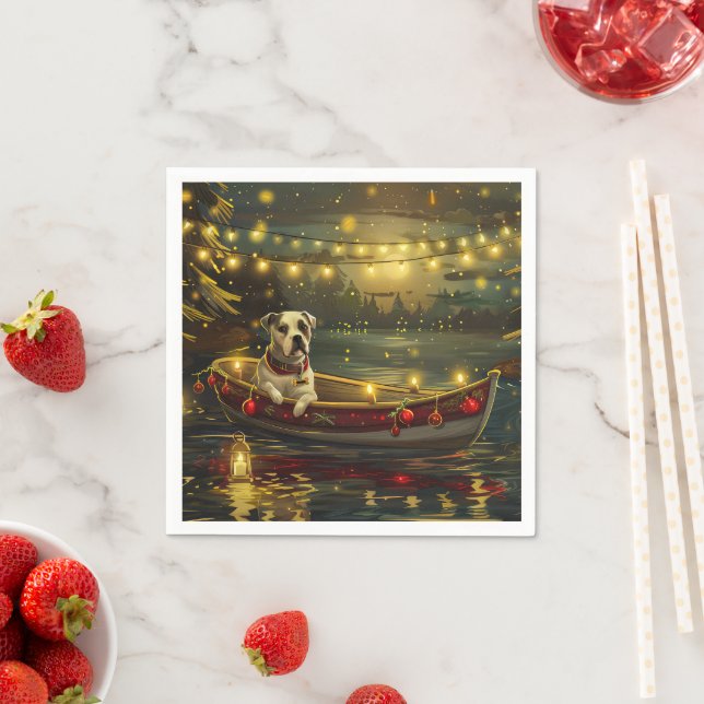 American Staffordshire Christmas Festive Voyage Serviette (Beispiel)